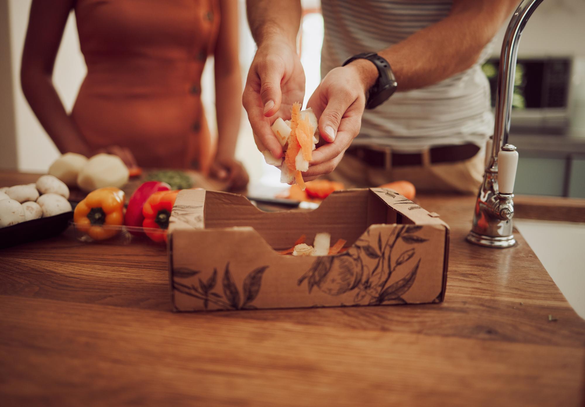 Chef preparing seasonal box of ingredients