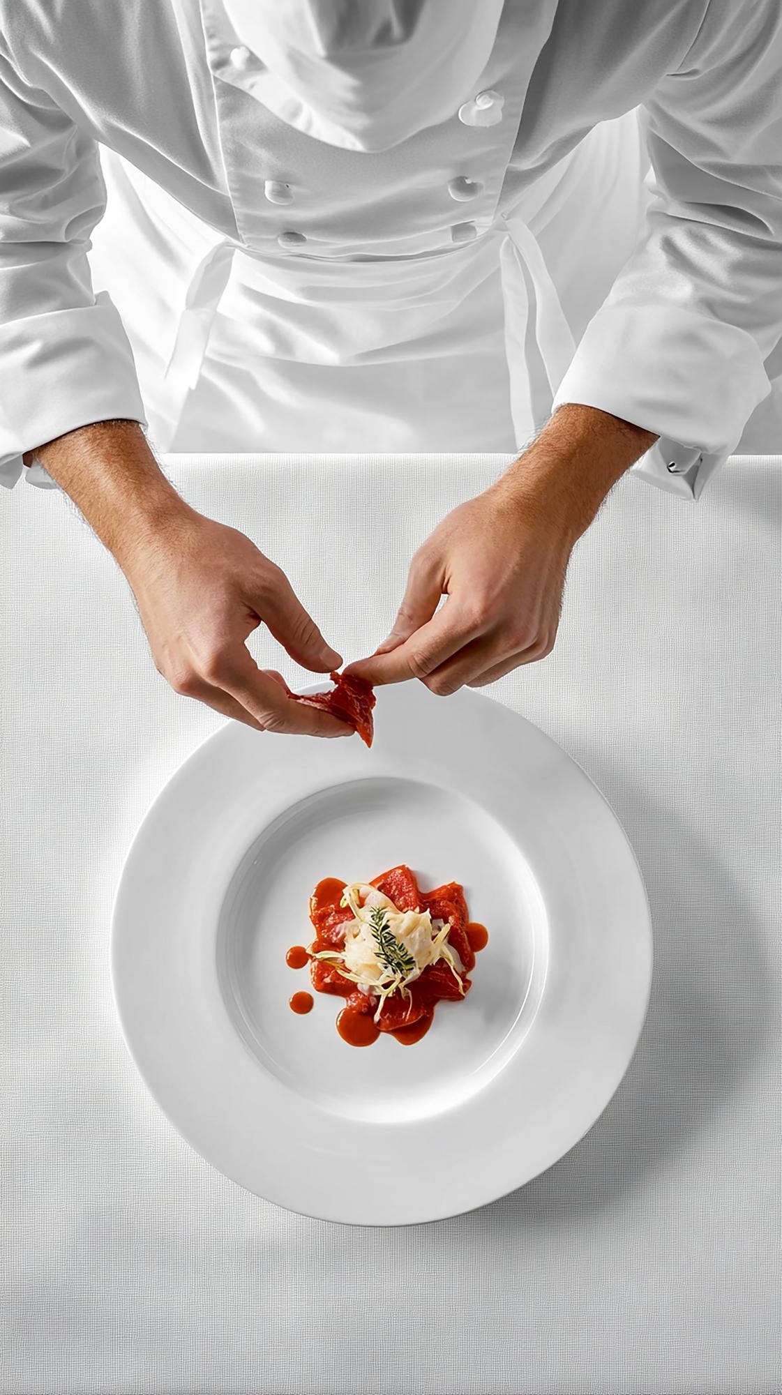 Sous chef plating dish